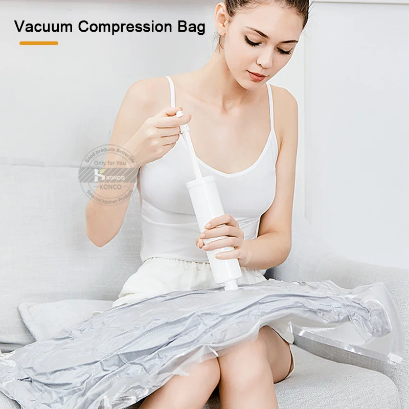 New Vacuum Storage Bags 1/11PCS Transparent Clothes Organizer Foldable Clothes Storage Seal Compressed Travel Saving Bags