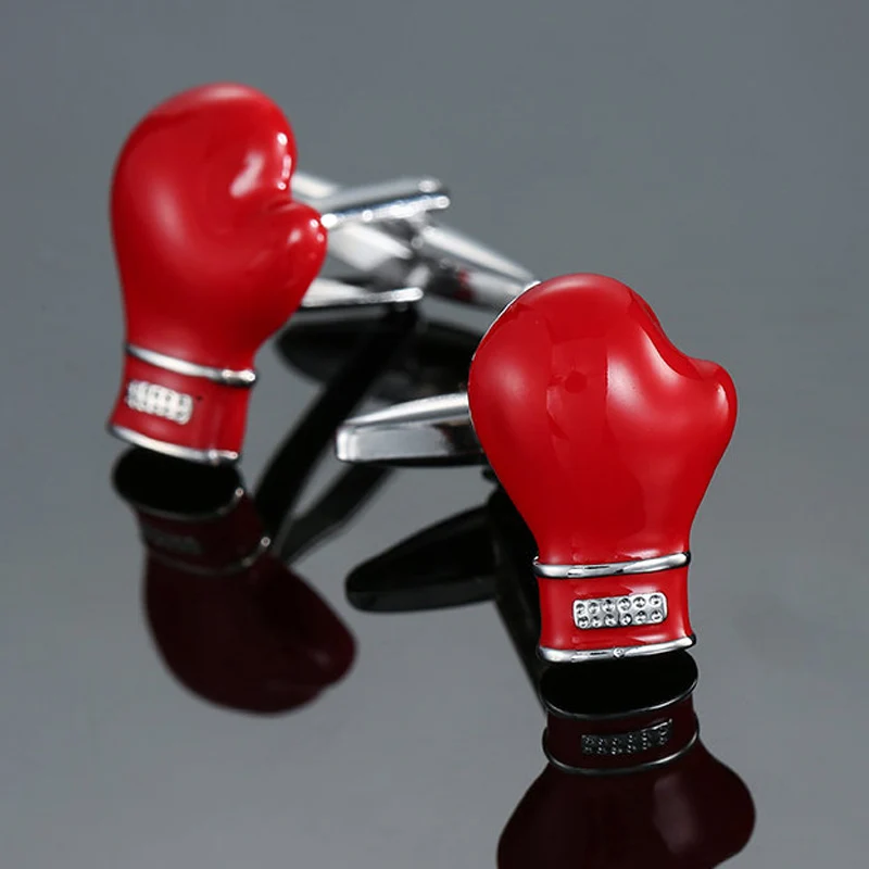 New mahogany Santa Claus crayfish boxing gloves cross Apple Cufflinks men\'s Wedding Shirt Red Badge Pin gifts wholesale & retail