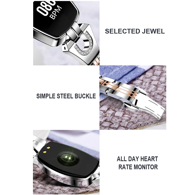 Women Smart Watch Fitness Heart Rate Blood Pressure Sleep Monitor Waterproof Wristband ND998