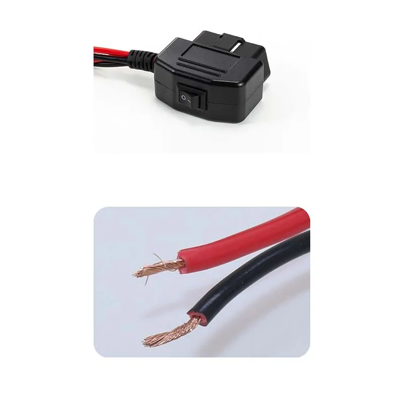 12v/24v Car Truck Obd2 To Cigarette Lighter Power Supply Cable Male 16pin OBD Plug To 2 Cigarette Lighter Extension Connector