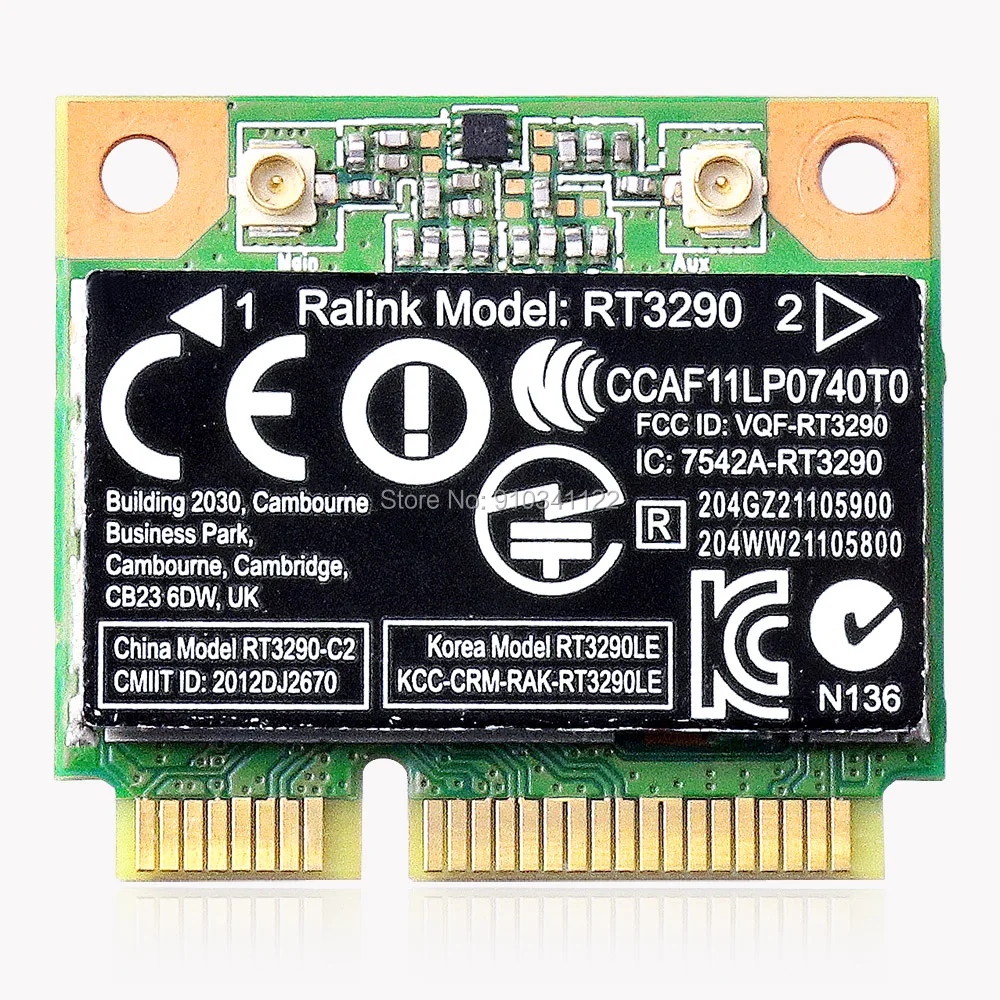 

150Mbps 2.4Ghz Ralink RT3290 802.11b/g/n Wireless Wlan WIFI + Bluetooth BT 4.0 half Mini PCI-E Card For HP CQ58 M4 M6 4445S DV4