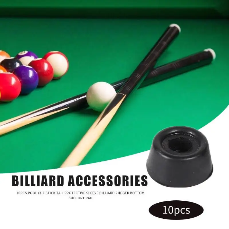 10-100Pcs Pool Cue Protective Sleeves Rubber Bottom Support Bumpers Pool Cue Tail Protective Sleeve Billiard Accessories