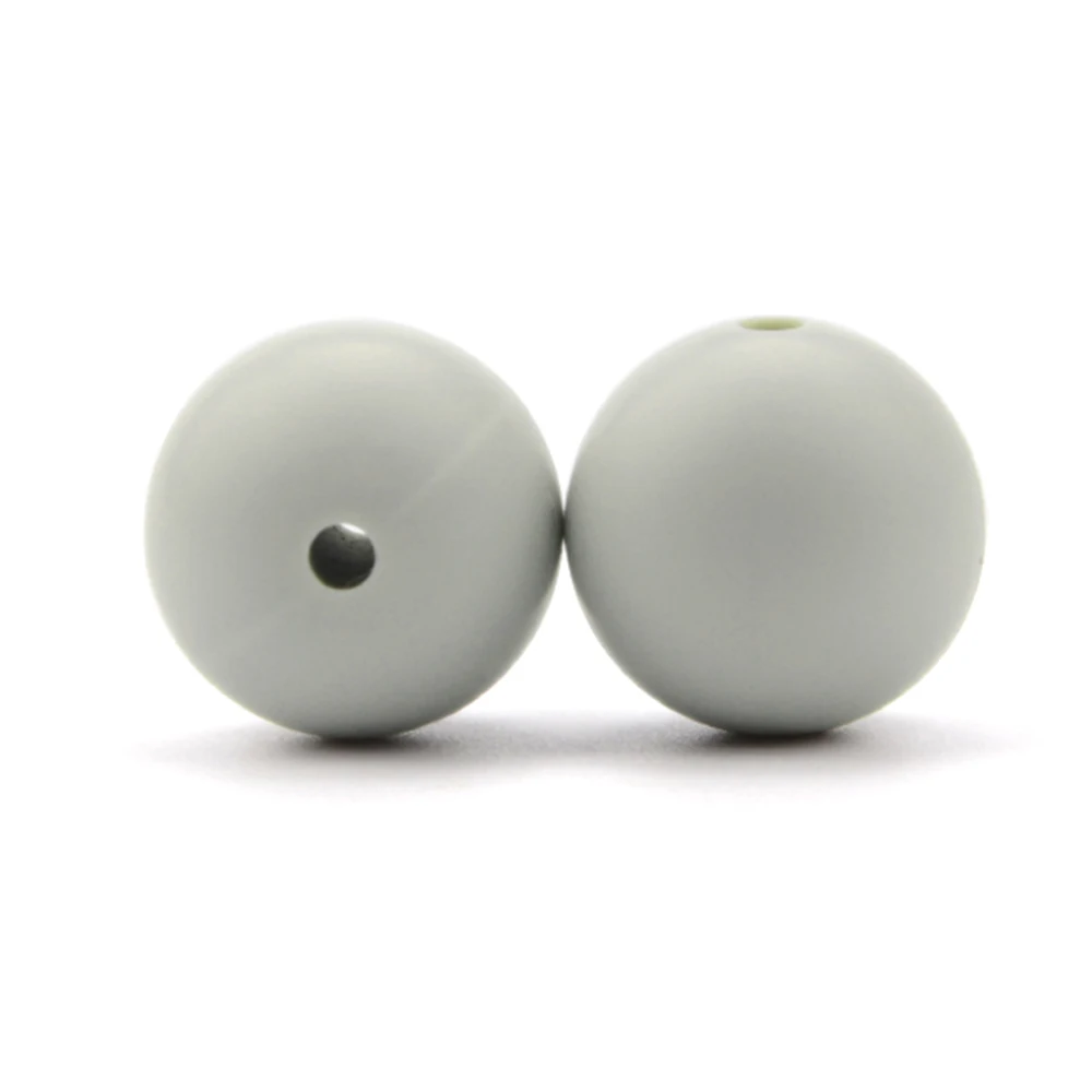 15mm 100 stuks Ronde Siliconen Kralen Bijtring Baby Verpleging Ketting Fopspeen Clip Mondverzorging BPA Gratis Food Grade Kleurrijk