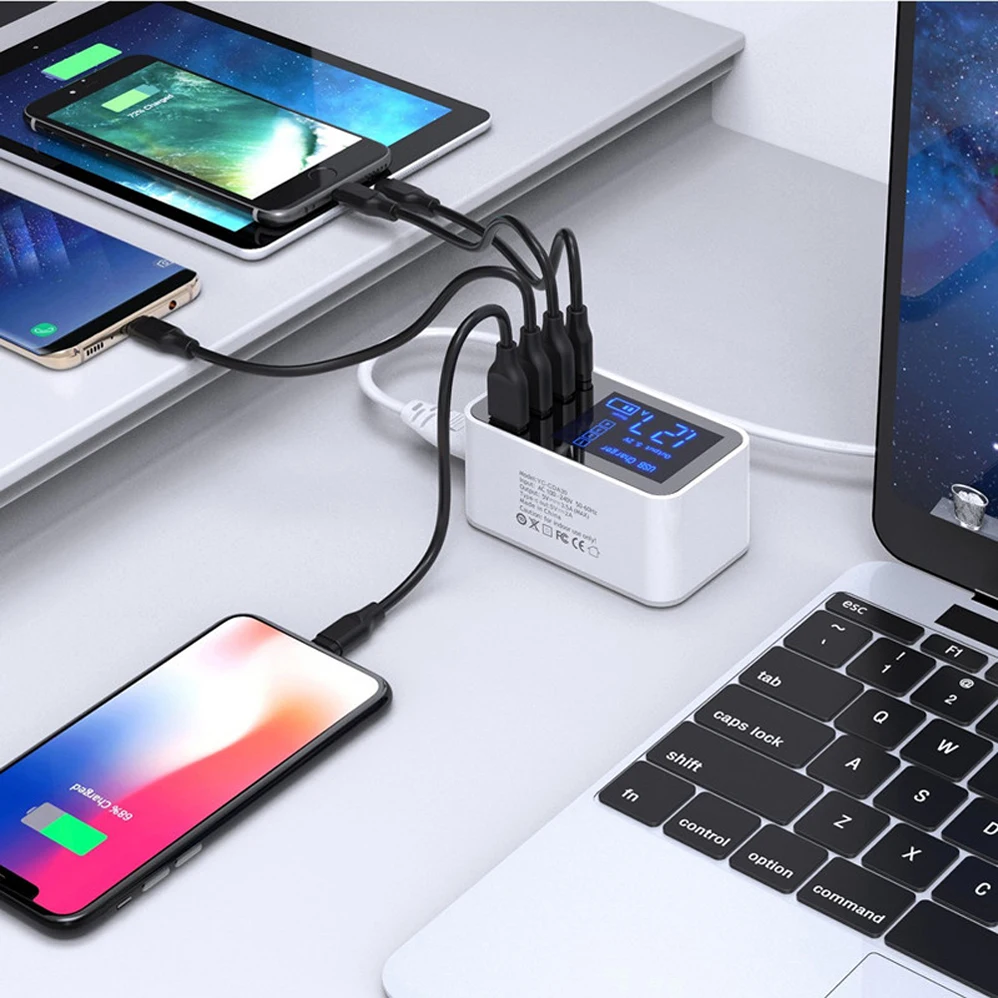 Multi Quick Charger PD Type C USB Charger for Samsung iPhone Huawei Tablet oppo xiaomi Fast Wall Charger US EU UK Plug Adapter