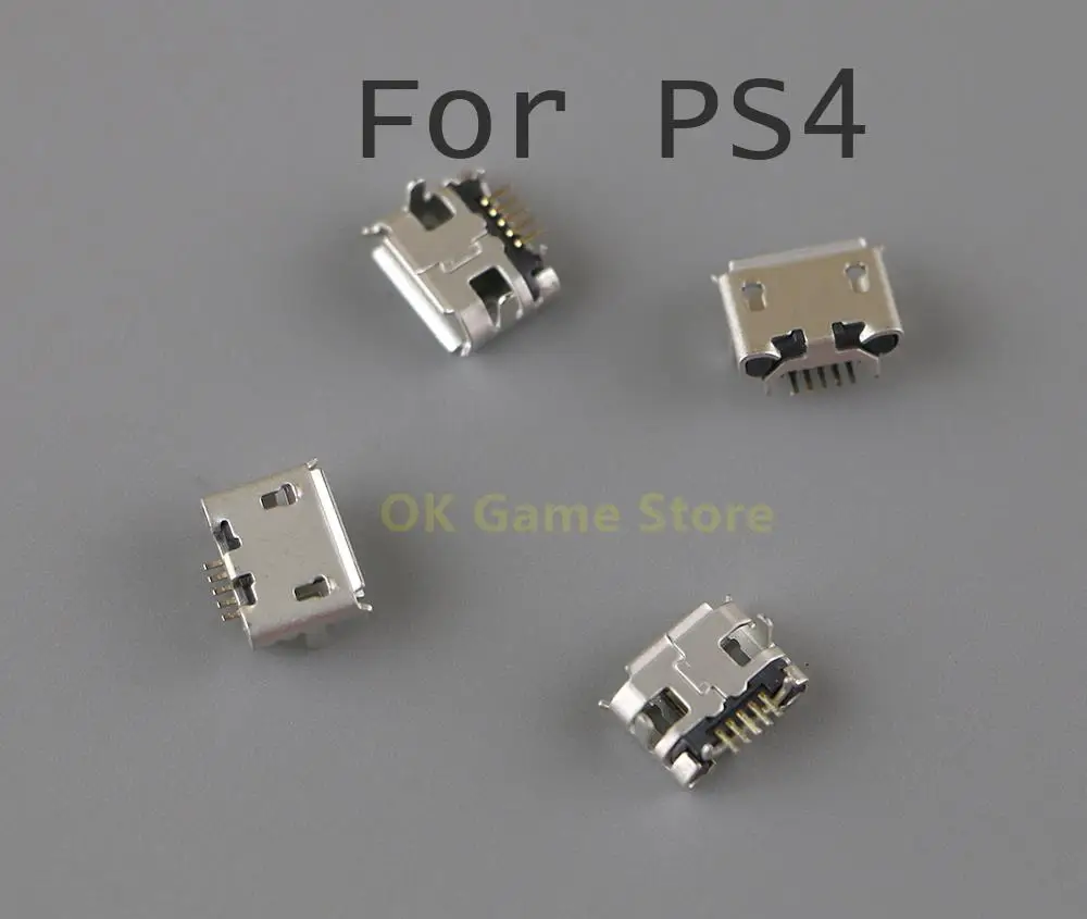 

200pcs Power Joystick Connector Port Charger Socket short pin long pin usb Mini Usb Data Charge Port For PS4 Wireless Controller