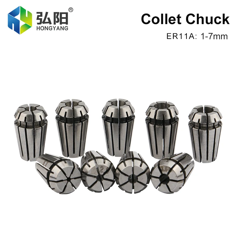 ER11 1-7mm kepala Chuck Collet pegangan alat Chuck elastis spindel untuk mesin ukir dan penggilingan CNC