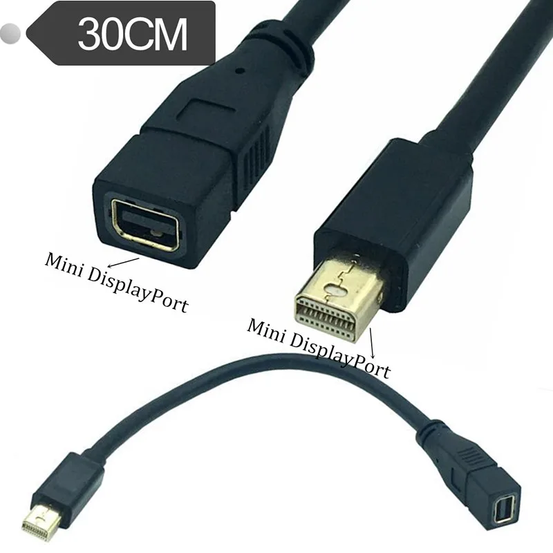 Mini DisplayPort 1.2 Video Extension Cable M/F Male to Female Mini DisplayPort 4k with HBR2 support - Mini DP Extension  0.3m