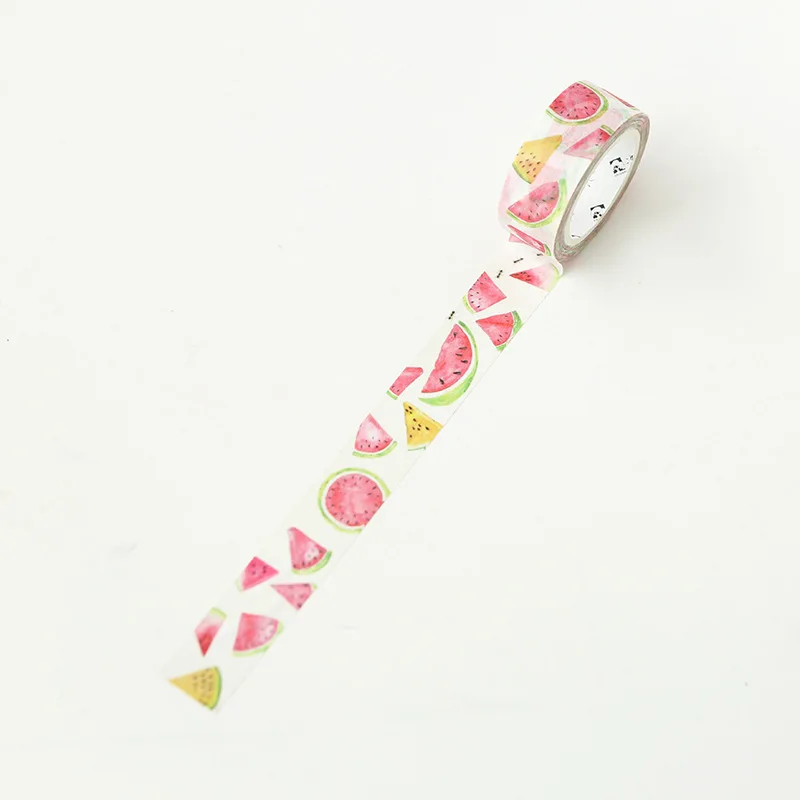 Decor Hand-painted Watercolor Fruit Washi Tape Set Lemon peach watermelon pomegranate strawberry DIY Masking Tape Stationery