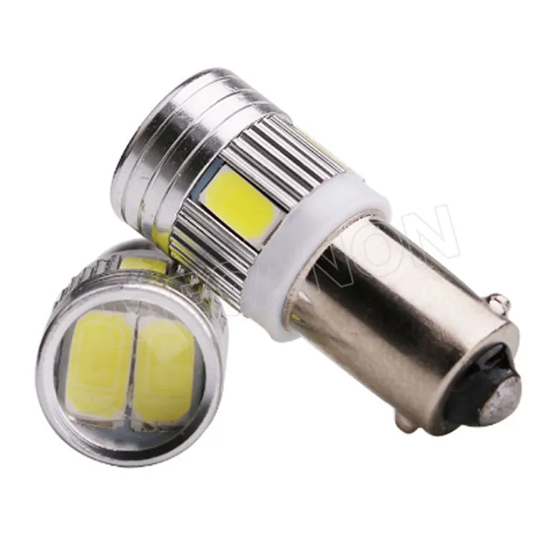 100pcs Car LED BA9S T4W Auto Clearance Reading License plate Dome Lights Bulb Motorcycle Lamp 5630 6SMD Ice Blue Yellow DC12V