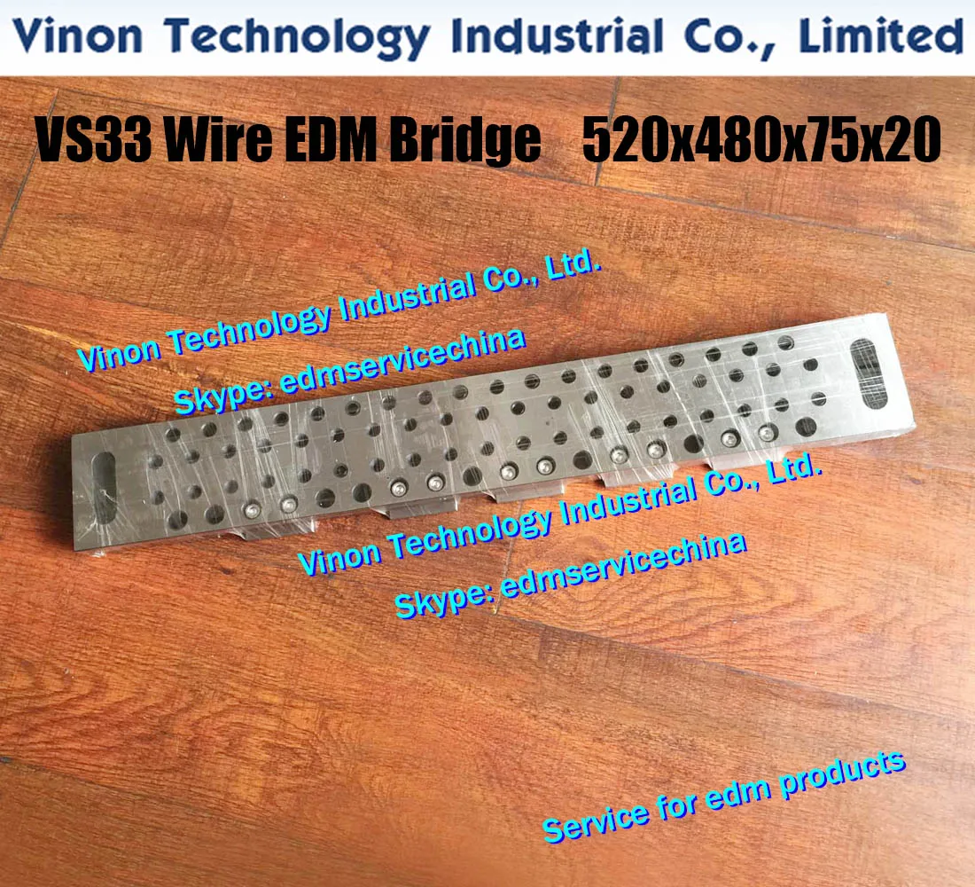 VS33 Wire EDM Bridge L=520x480x75x20+5Lmm, Precision Wire-cut Bridge 520mm Long (Stainless Steel) edm jig tools bridge for wire