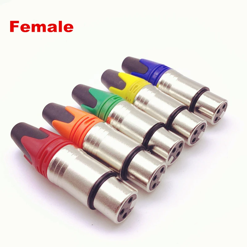 Màu Ngẫu Nhiên 1 Cái Chất Lượng Cao Nghề Nghiệp Âm Thanh 3Pin XLR Adapter Nữ/Nam 3-Cole Cắm Micro Cổng Kết Nối cắm MIC Adapter