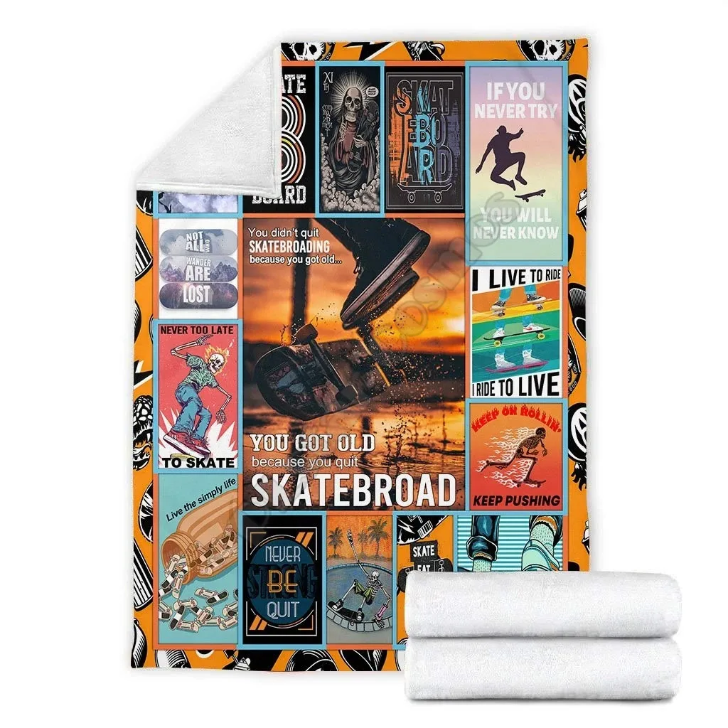 

Plstar Cosmos Premium Skateboard Fleece Blanket 3D print Sherpa Blanket on Bed Home Textiles Dreamlike