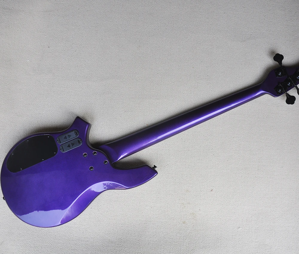 Two Styles 5 Strings Purple Electric Bass Guitar with Active Circuit,Rosewood Fretboard,24 Frets