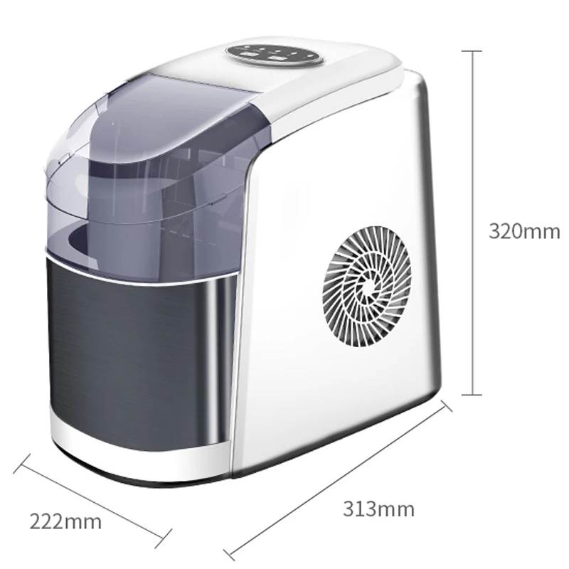 Household small ice maker, bullet round ice custom HZB-12C 15KG ice cube making machine, beverage ice making machine