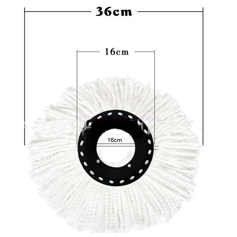 Roterende Ronde 16Mm Dweilen Hoofd Microfiber Rag Mop Doek Vervanging Clean Tool