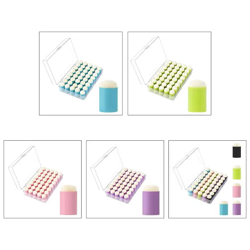 Finger Sponge Daubers with Storage Case 40 Pack Craft Sponge Daubers for Drawing Painting Ink Craft Stamping Card Making