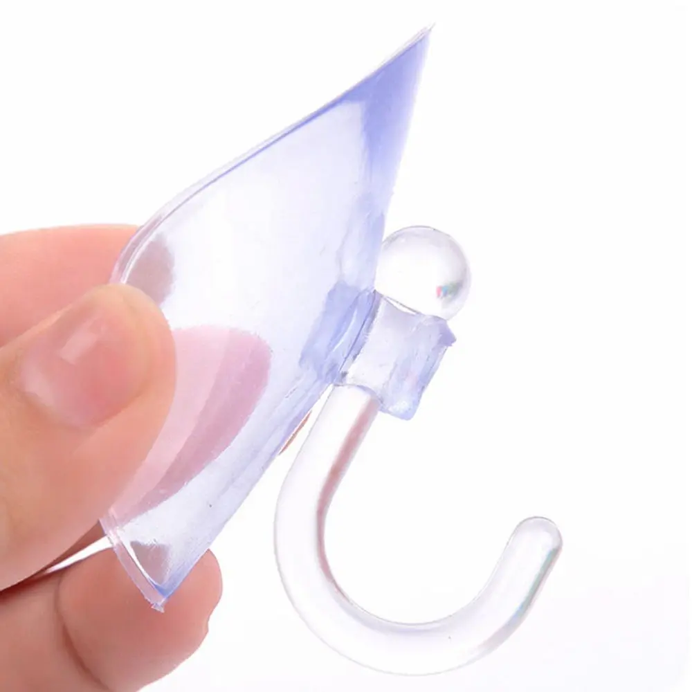 5pcs Transparent Suction Cup Hooks Glass Window Wall Without Traces Hooks Hanger Kitchen Bathroom Strong Suction Cup Suckers