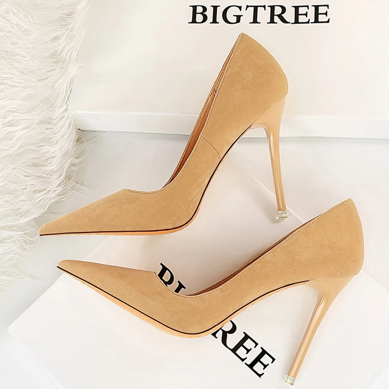 BIGTREE Shoes Suede Women Pumps 2024 New High Heels Fashion Sexy Party Shoes Stiletto Ladies Shoes Women Heels Plus Size 42 43