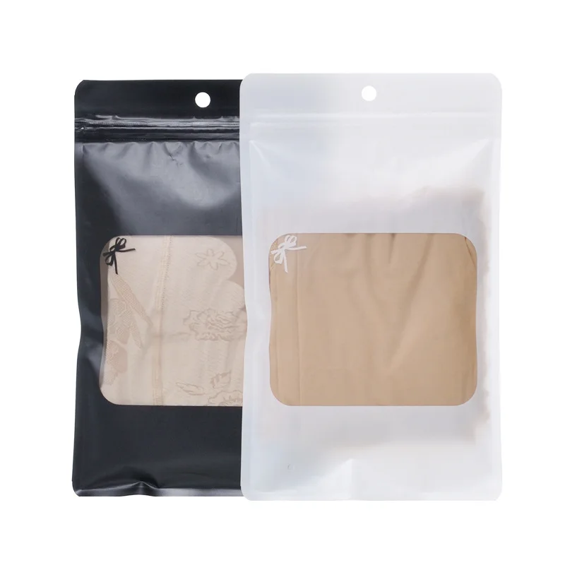 1000Pcs/Lot Simple Composite Plastic Bag With Window Silk Socks Packing Bag Ice Sleeve Packing Bag Sleeve Ziplock Bag 14cmx23cm