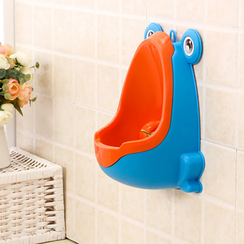 1Pc Frog Shaped Children Urinals Wall Mounted Bathroom Kids Suction Cup Potty Pee Hanging Training Urinal Toilet With Windmill