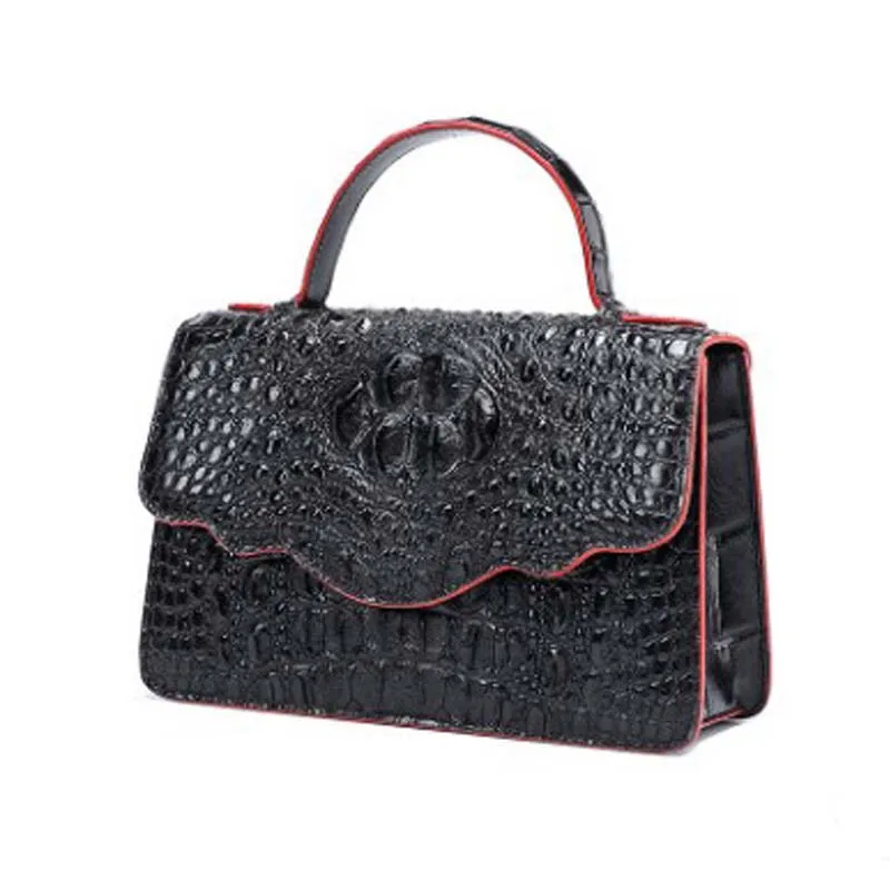 dongou Hot style  lace  Ladies'  zipper  crocodile  Genuine crocodile  leather  Female bag  fashion  female  women handbag