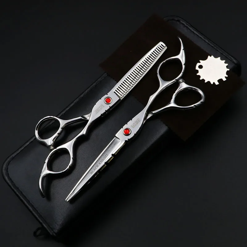 

BLACK KNIGHT 6 Inch Hair Scissors Hairdressing Professional Cutting and Thinning Shears for Barber Salon