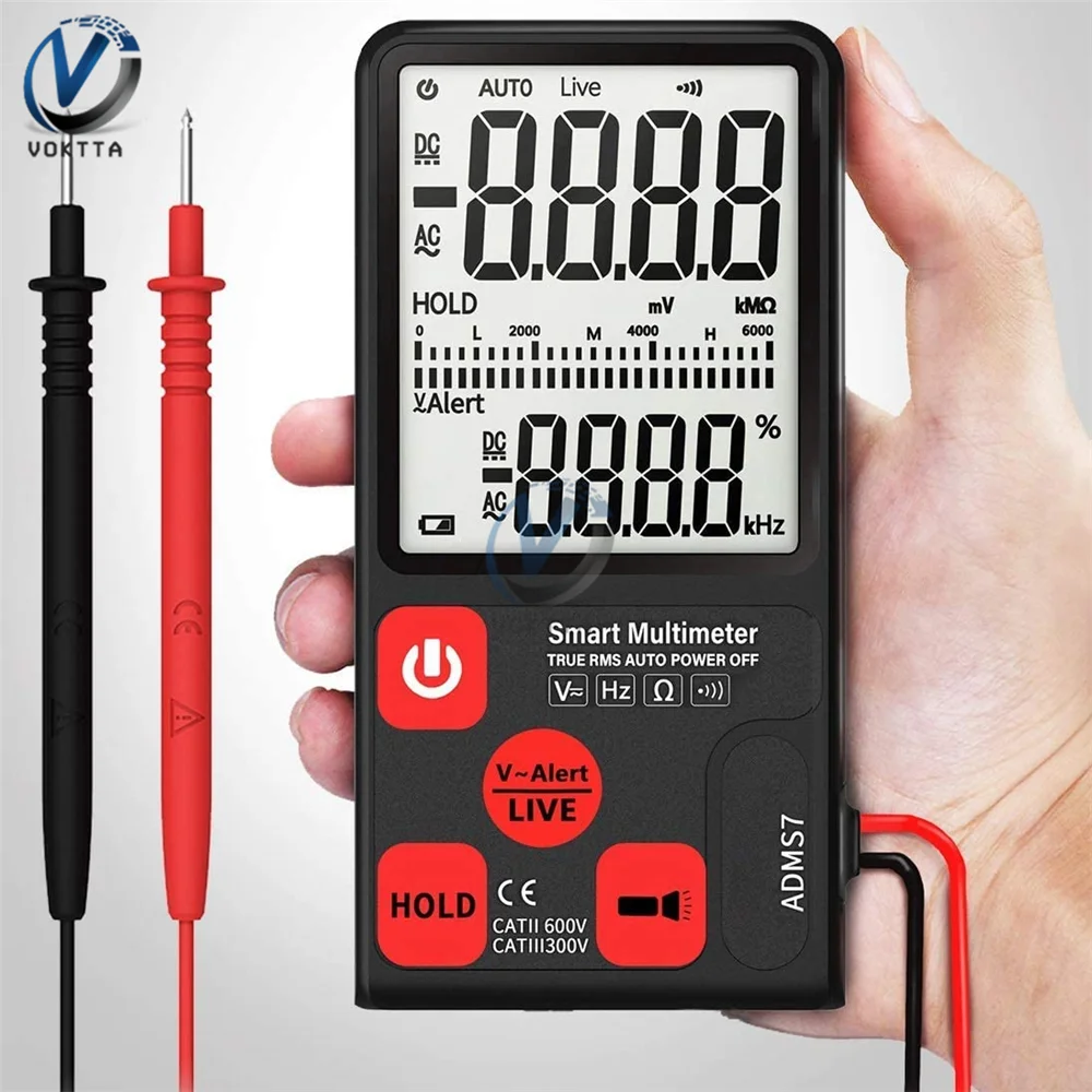 3.5 \'\'ADMS7 przenośny cyfrowy Multimet ADMS7CL 3 wyświetlacz LCD woltomierz z napięcie NCV odporność na Ohm Hz Tester