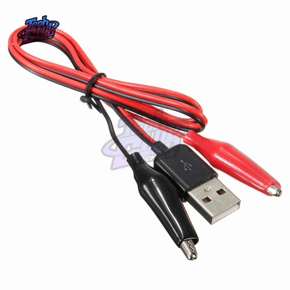Morsetto per clip di prova a coccodrillo in metallo da 58CM per connettore del cavo adattatore maschio USB cavo adattatore di alimentazione