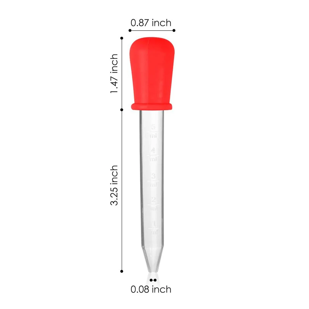 Gotero pequeño de plástico de silicona para alimentación de alimentos, pipeta líquida graduada para dispositivos de laboratorio escolar, 6/10