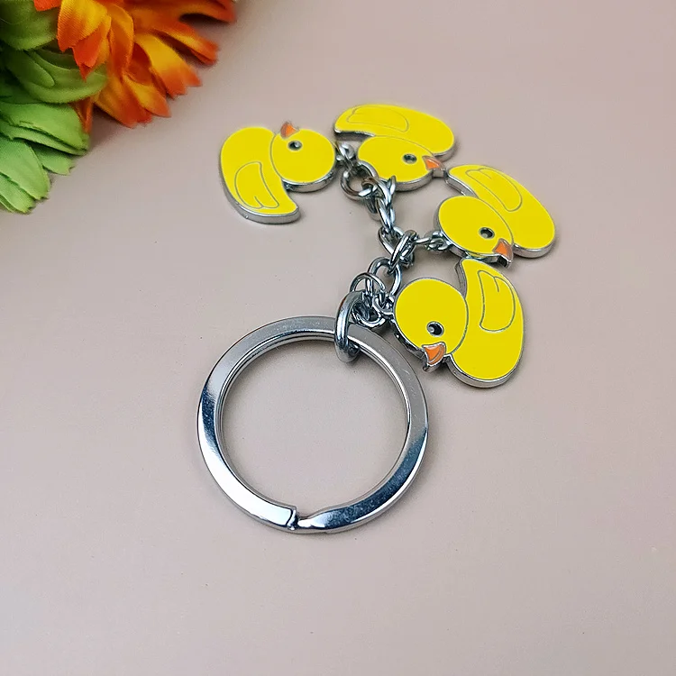 Original Key Ring Keychain Fashion All-Match Yellow Duck Bird Fresh Young String Cute Lovely Gift Special Characteristic K0048