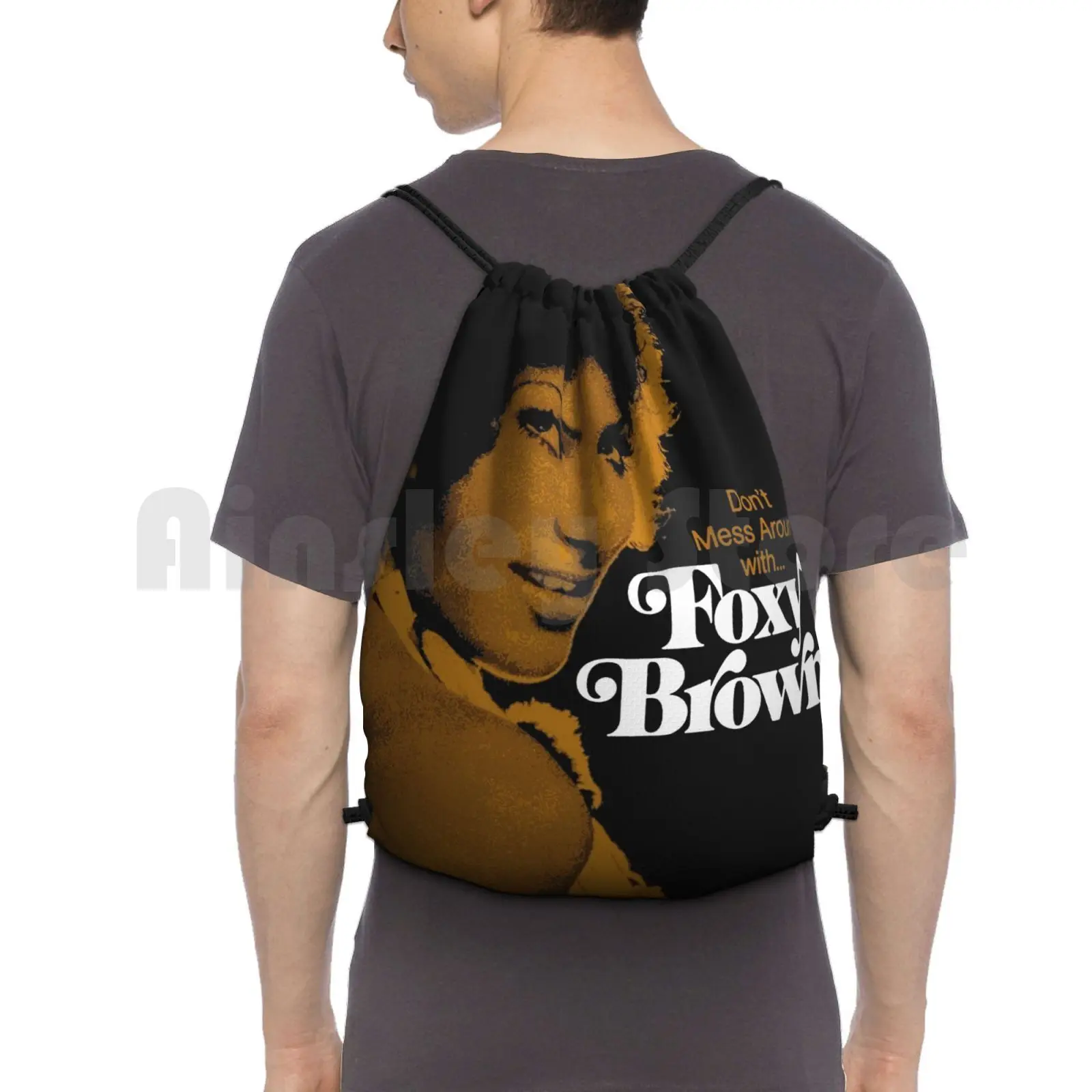 Foxy Brown Backpack Drawstring Bags Gym Bag Waterproof Foxy Brown Pam Grier Grindhouse Exploitation Movies Cult Movie