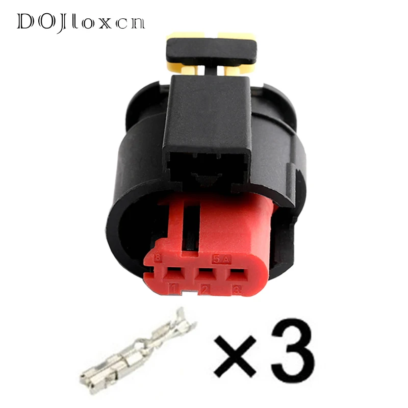 1/5/10/20/50 Sets 3Pin Tyco Auto Sealed Sensor Connector Socket 284425-1 Fuel Diesel Injector Ignition Coil Connectors 284426-1