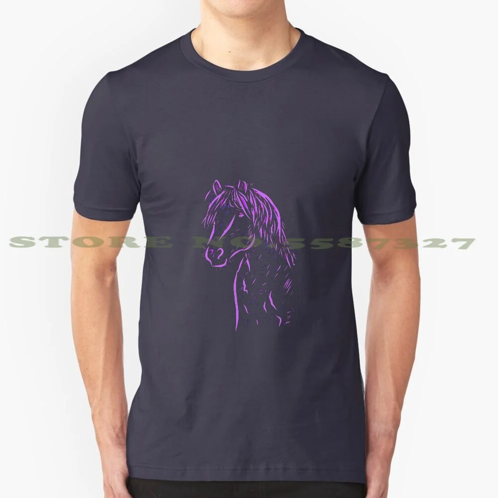 Purple Horse 100% Pure Cotton T-Shirt Purple Horsepower Ideas Equestrian Horsewoman Reitsport Nature