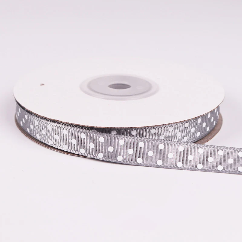 5 yards/Roll Cartoon Polka Dots Printed Grosgrain Lovely Series Wedding Party DIY Decoration Gift packaging accessories 10mm