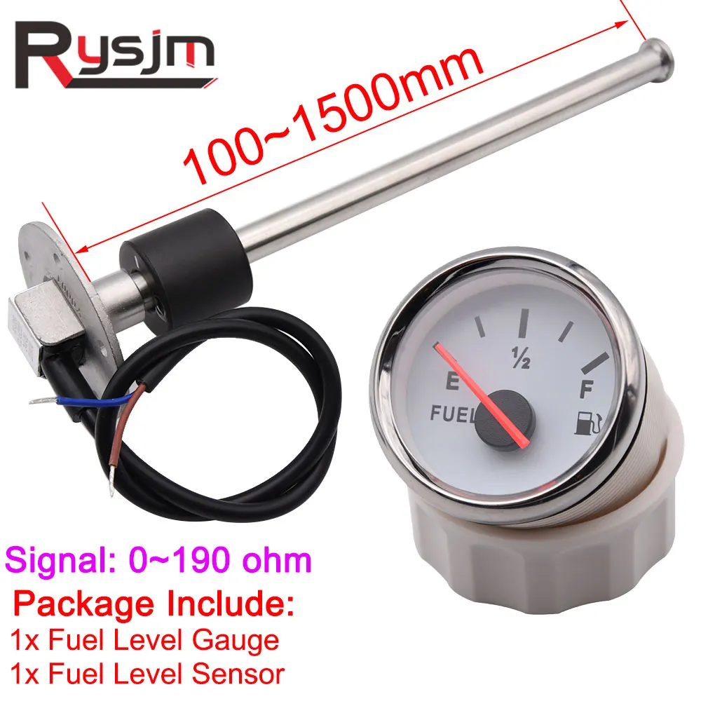 HD Boat Car Fuel Sending Unit with 100 ~ 1500 mm Fuel Level Sensor With Indicator Tank Meter 0~190 ohm Fuel Gauge For Motorcycle