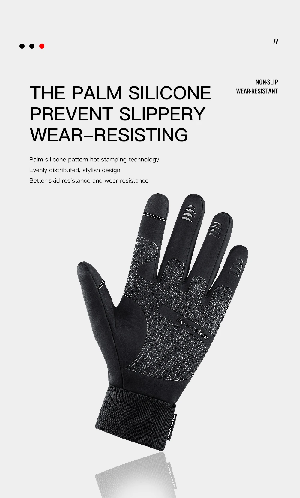 Kyncilor Winter-Fahrradhandschuhe, wasserdicht, Fleece, Samt, Touchscreen, Fahrradhandschuhe zum Angeln, Wandern, Winterhandschuhe – Detail 8