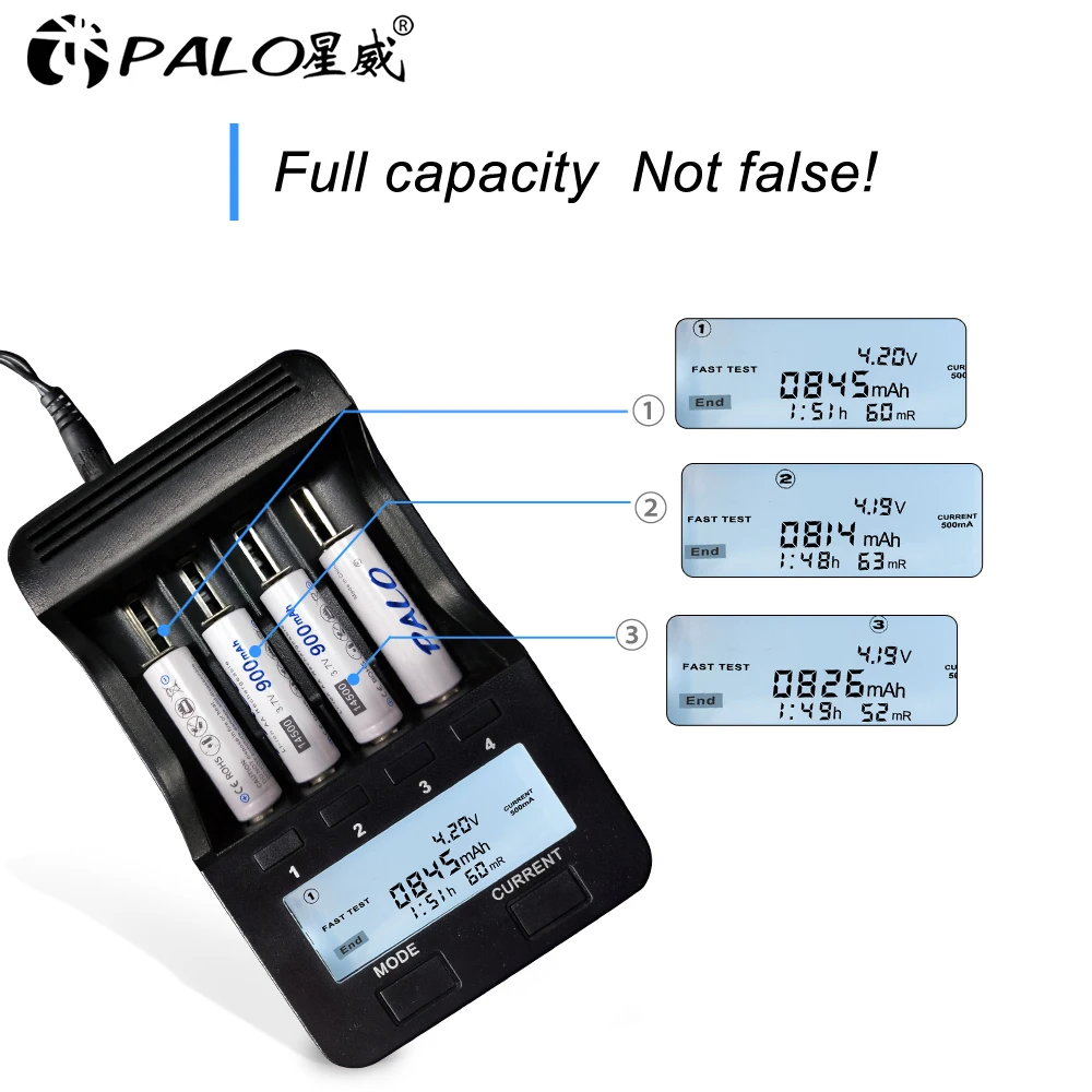 PALO 2-16 pcs 3.7V AA 14500 rechargeable battery 2A 900mAh Li-Ion lithium batteries for Led flashlight mouse torch headlights