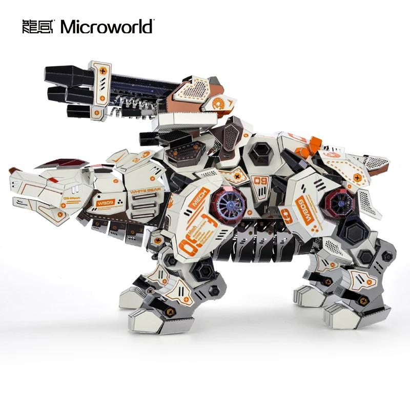 Microworld Gấu Kho Báu Vua Bộ Dụng Cụ Mô Hình DIY Cắt Laser Ghép Mẫu Máy Bay Tiêm Kích 3D Kim Loại Đồ Chơi Xếp Hình Cho Trẻ Em Quà Tặng