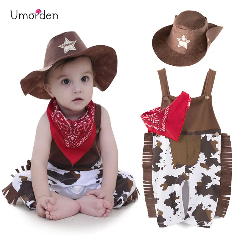 Umorden Cowboy Cow Boy Costume Rompers for Baby Boys Toddler Infant Halloween Christmas Birthday Party Cosplay Fancy Dress