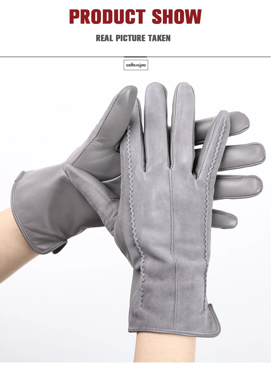 Good Quality Touch Gloves Color Winter Women's Leather Gloves Genuine Suede 50% Genuine Leather 50% Women's Gloves -2007