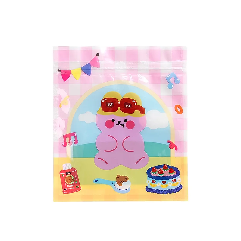 MOHAMM-Sacs de rangement Ziplock pour masque de scrapbooking, support d'évaluation, étanche, l'horloge, dessin animé mignon, ci-après ay Snacks, 1 pièce