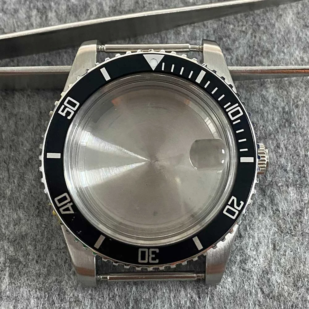 40mm Polished Steel Watch Case Acrylic Clear Cover with Magnifier Retro Index Bezel for NH35 Movement Repair Parts