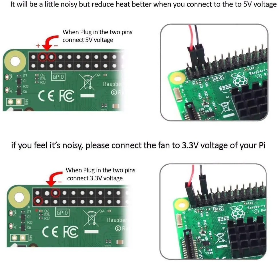 2 sztuki bezszczotkowych wentylatorów chłodzących Raspberry Pi 30x30x7mm do Raspberry Pi 4, Pi 3 B+, Pi 3B, Pi 2, Pi B+