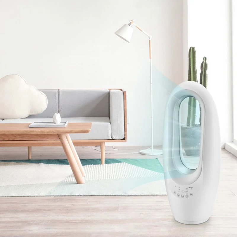 ブレードレスファンタワー,リモコン付き,7.5時間,家庭,オフィス,空気循環用のスタンドファン,浄化fs68