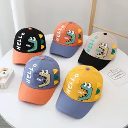 Kids Infant Boy Baseball Caps Cartoon Dinosaur Letter Hat for Children Snapback Hats 1-2-3-4 Years Adjustable Toddler Visors Cap