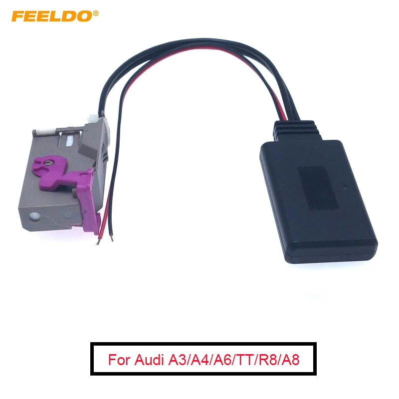 FEELDO 5Pcs Car Audio DVD Navigation Bluetooth Module Input RNS-E Navigation 32Pin AUX Adaptor for Audi A3/A4/A6/TT/R8/A8