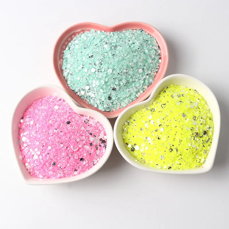 50g3D Mirror Nail Glitter Silver Nail Art Mermaid Glitter Hexagonal Sequins Holographic Pigment Powder Manicure Decoration Tips