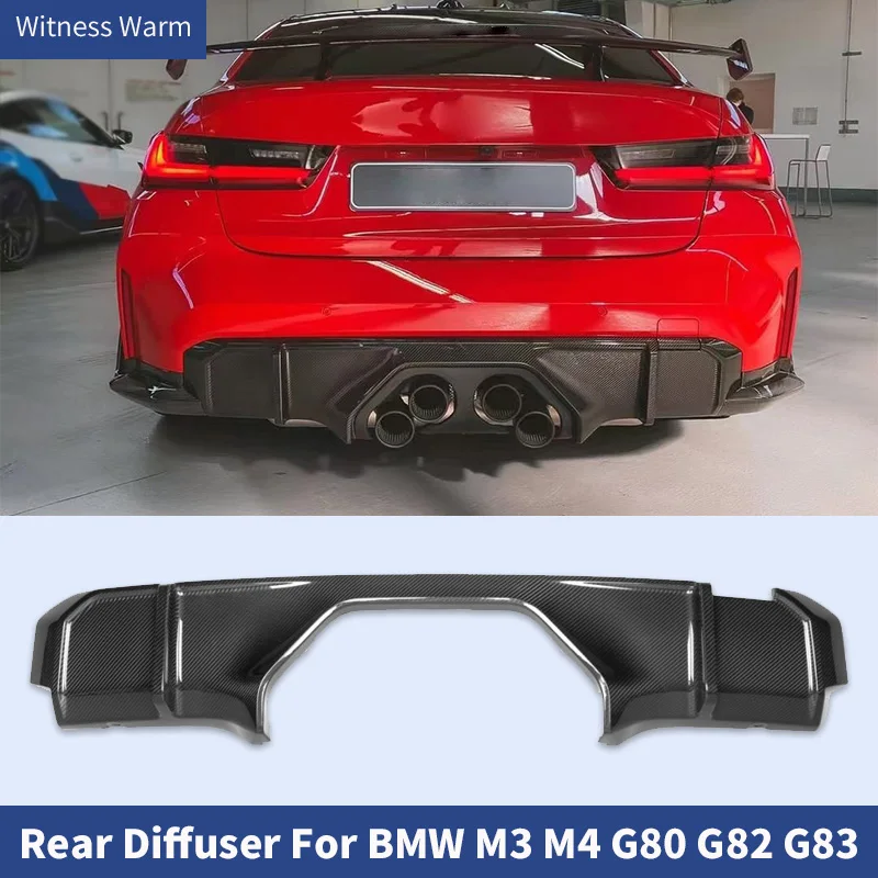 Dry Carbon Rear Bumper Diffuser Lip Spoiler Splitters for BMW M3 G80 M4 G82 G83 2021 UP MP Style