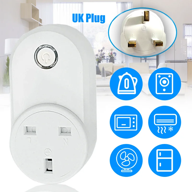 433 Mhz Wireless Remote Control Switch AC220V 15A UK Smart Socket And Rf Universal Plug With Electrical Outlets For Light/Led