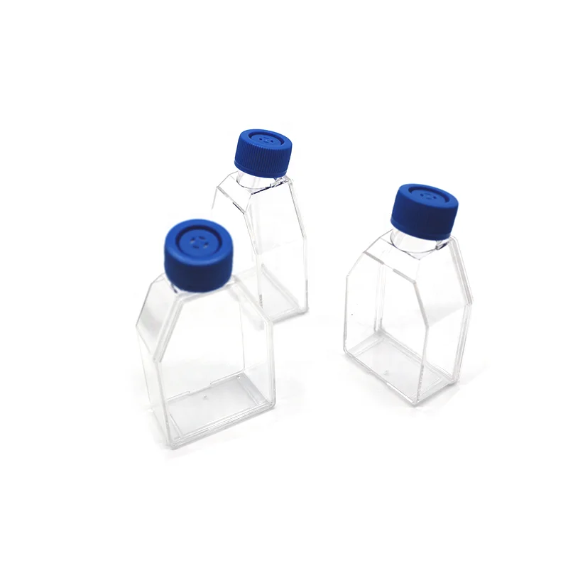 Sterile Cell Culture Flasks 25cm 75cm 175cm2  Plastic Laboratory Bottle  With Filter Cap